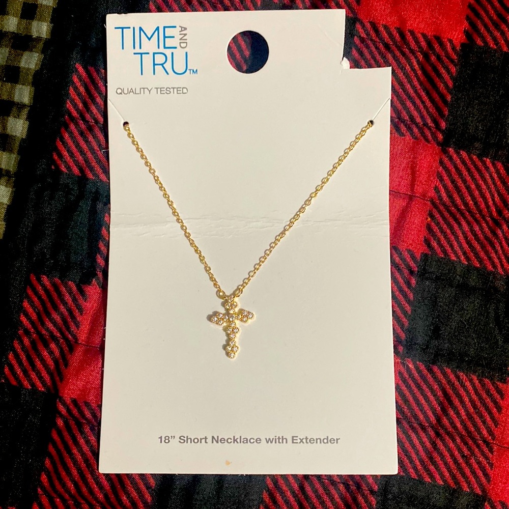 Brand New Cross Necklace| Jewelry| Gold Cross| 18” Necklace
